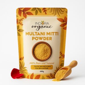 Indora Organic Multani Mitti Powder Face Pack | 100% Pure Fuller's Earth – 400g