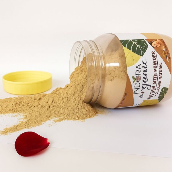 Indora Organic Multani Mitti Powder Face Pack for Glowing Skin, Acne & Oil Control | 300g - Image 4